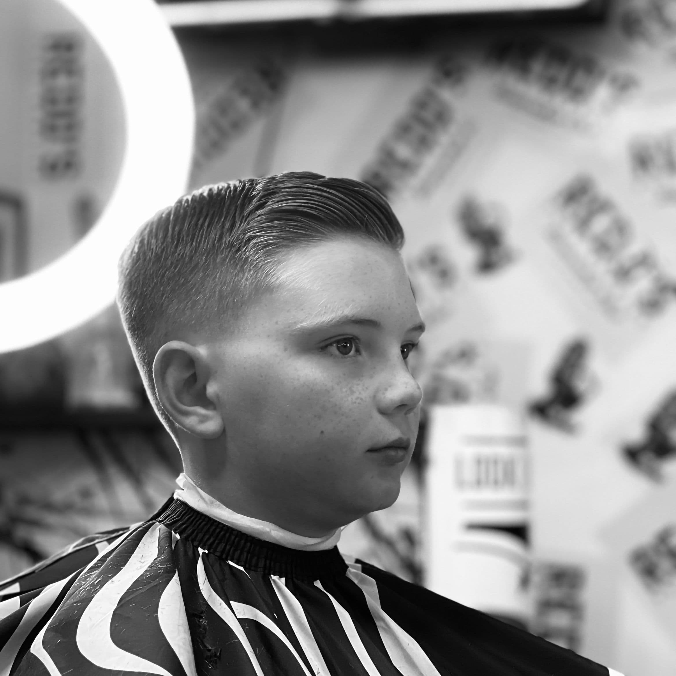 Kids shadow fade comb over